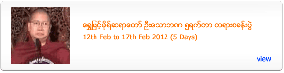 Shwe Myin Mo Sayadaw's Meditation Retreat - February 2012