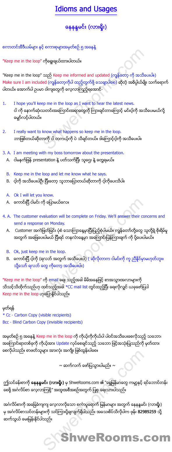 Lesson 42: Idioms and Usages Part 5. Now you