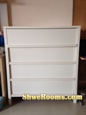 <____Pure White Ikea   Chest of 4 Drawers for Sale 