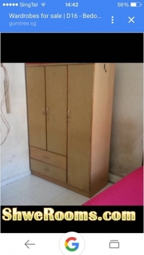 Used wardrobes for sale S$30
