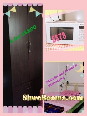 Wardrobe , Microwave,Bed Frame & Mattress