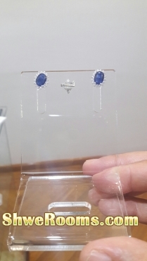 Myanmar Natural Kyanite  earring 