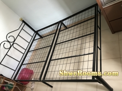 Queen sized metal bed frame