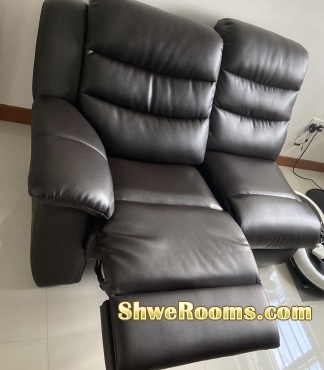 ~2 seats sofa with recliner~