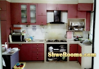   one lady to share HDB master room with bathroom attached