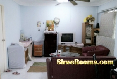 HDB common room for one lady to share