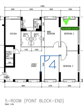 One common room available at near Tiong Bahru / Havelock MRT