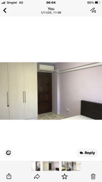 Master Bedroom for rent ( single or share by two)