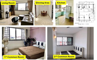 Hougang MRT/ Hougang Mall အနီးတွင် Common Room ငှားရန်ရှိသည်