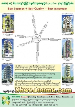 တစ္လ (၁၀)သိန္း ေပးသြင္းရံုျဖင့္ အခ်က္အခ်ာအက်ဆံုး Location မွာ ရင္းႏွီးျမႇဳပ္ႏွံပါ။